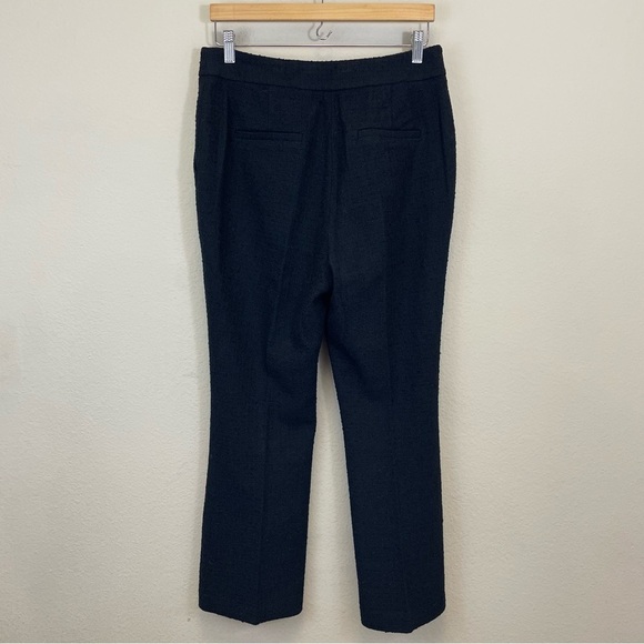 NWT Milly Black Bouclé Flared Cropped‎ Ankle Dress Pants Size 8 - Picture 10 of 12